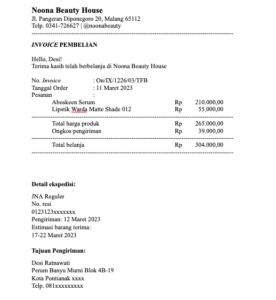 Contoh Invoice Pembelian Barang Dan Tips Cara Membuatnya